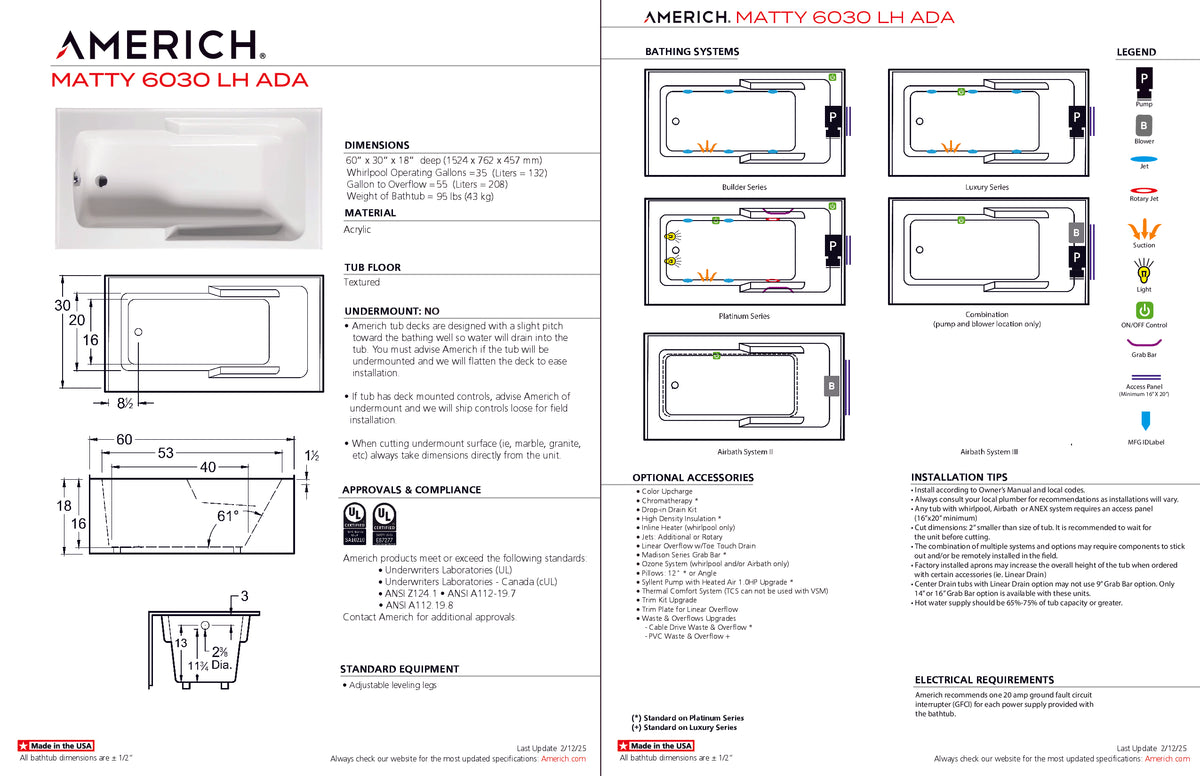 Matty 6030 Left Hand ADA