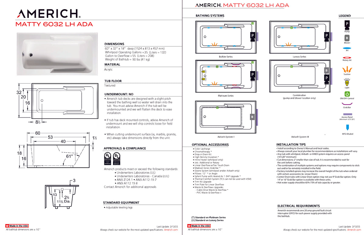 Matty 6032 Left Hand ADA