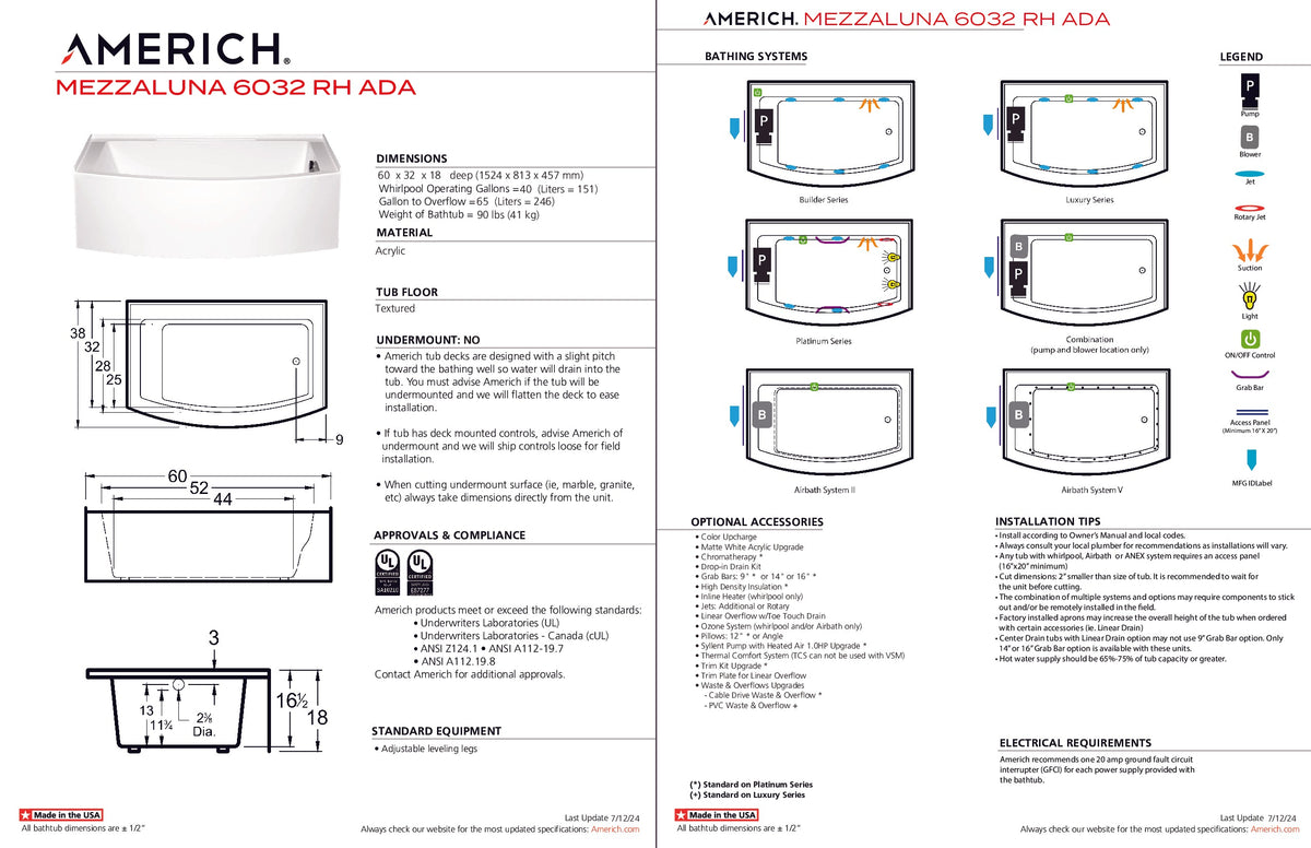 Mezzaluna 6032 ADA Right Hand
