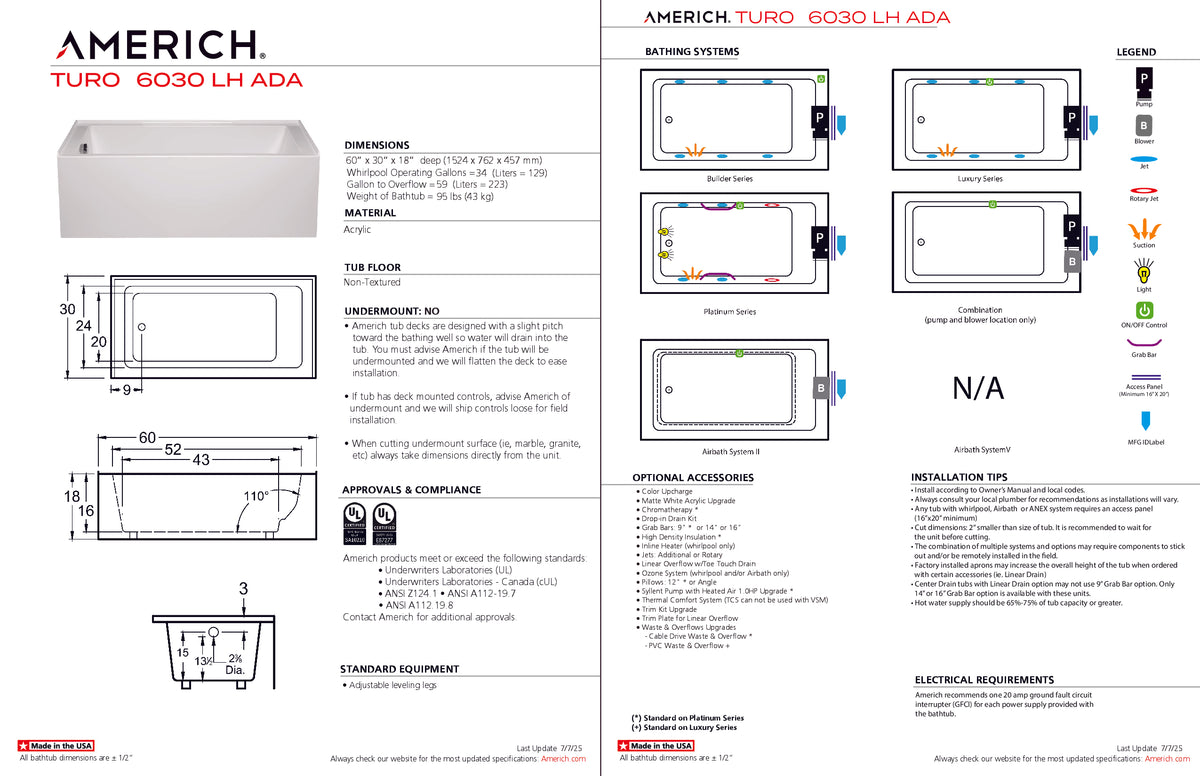 Turo 6030 ADA Left Hand